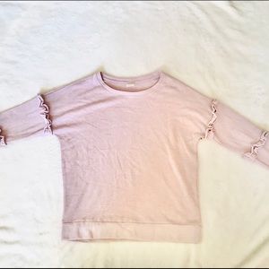 Pink Ruffled Sweater Shirt